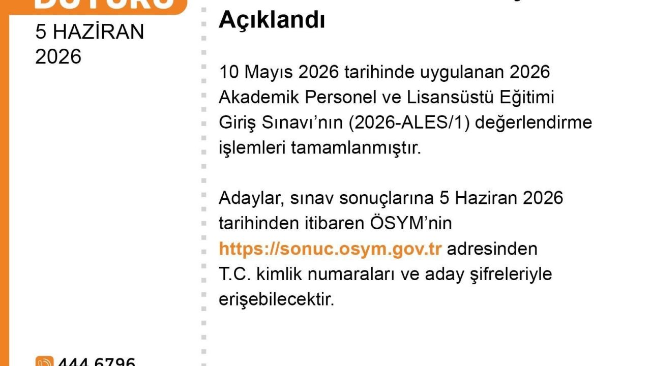 ALES sonuçları açıklandı