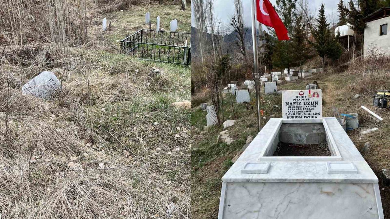 Artvin’de şehit mezarları yenilenerek bakıma alındı