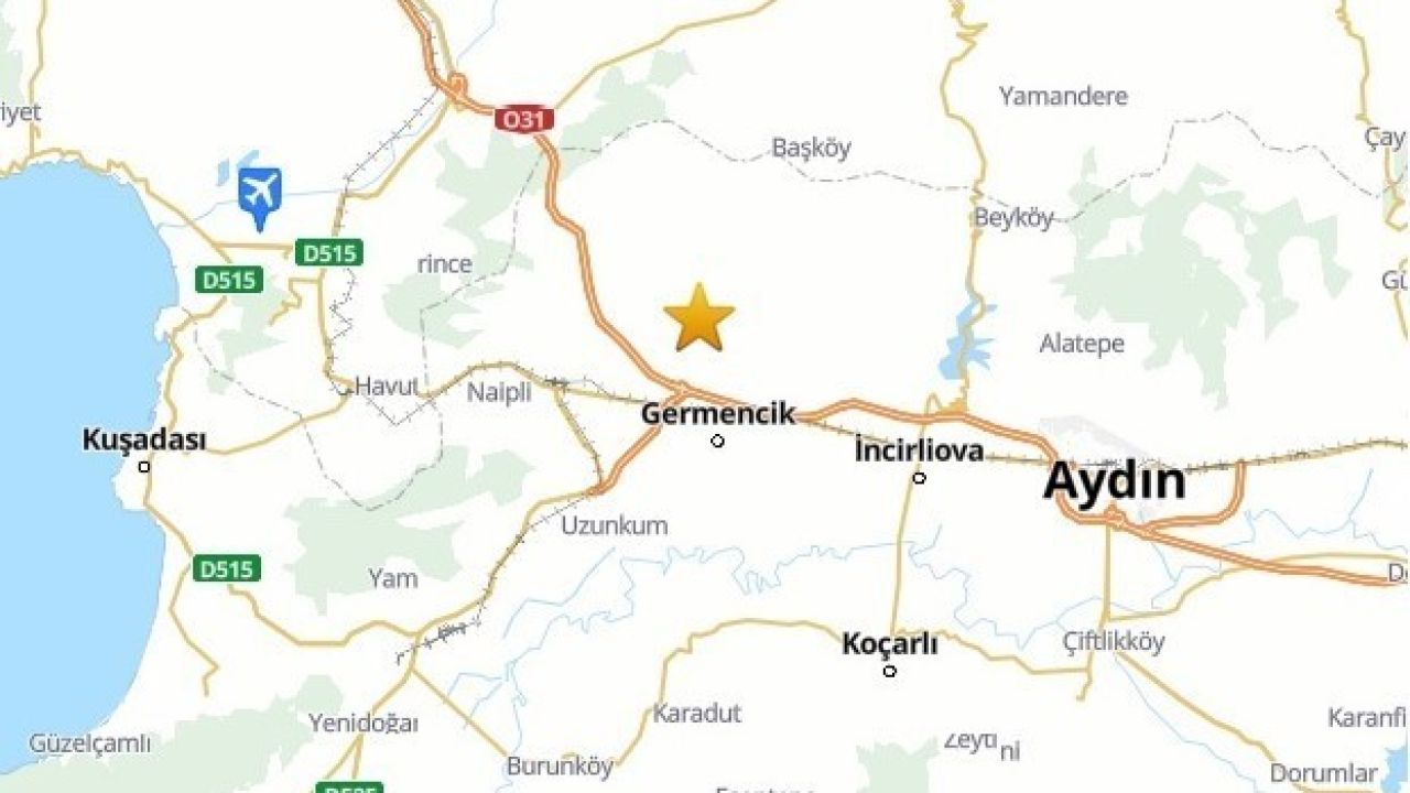 Aydın’da 3.9 şiddetinde deprem meydana geldi