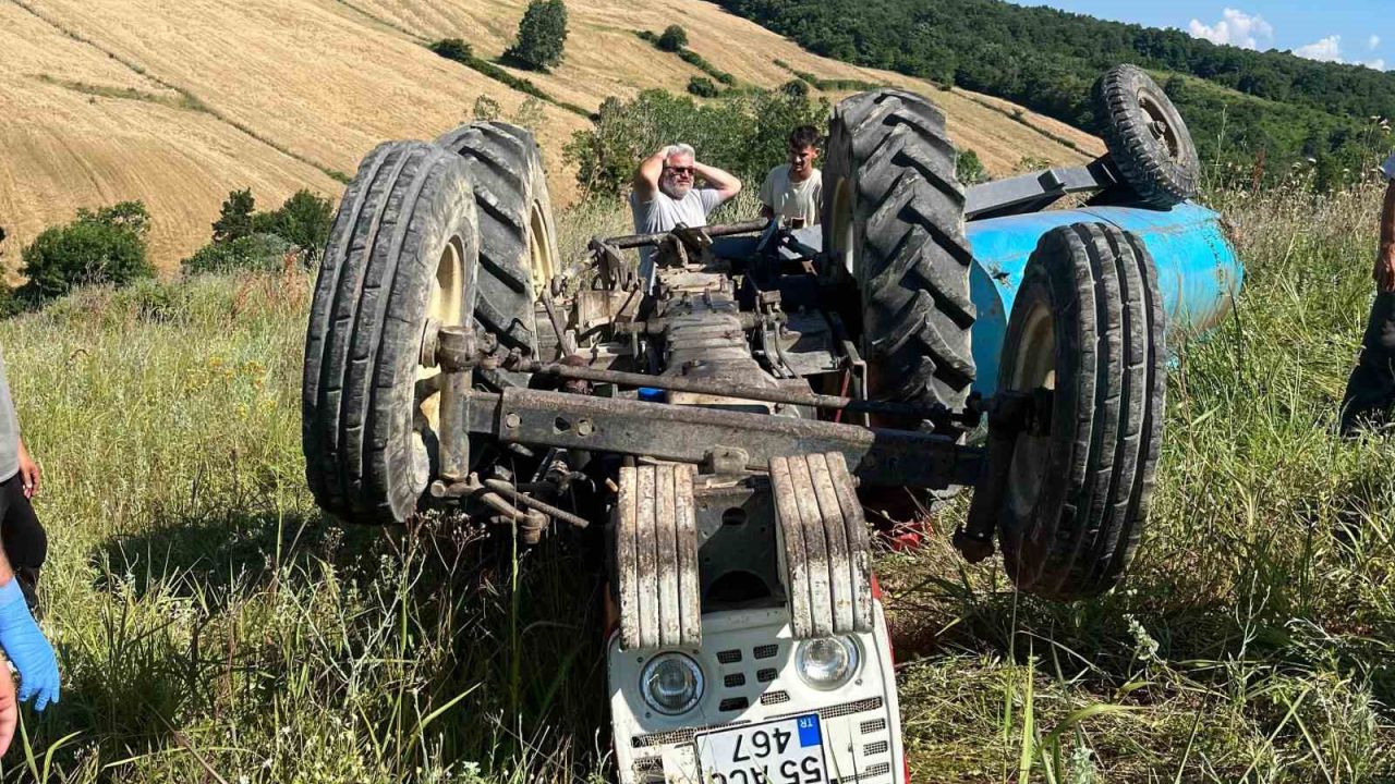 Bafra’da traktör devrildi: 1 ölü