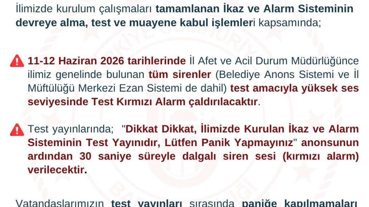 Bartın’da afetler için ikaz ve alarm sistemi kuruldu