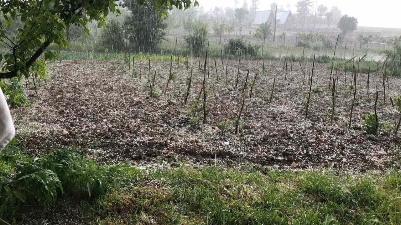 Bursa’da dolu… Keles’te tarım arazilerini dolu vurdu