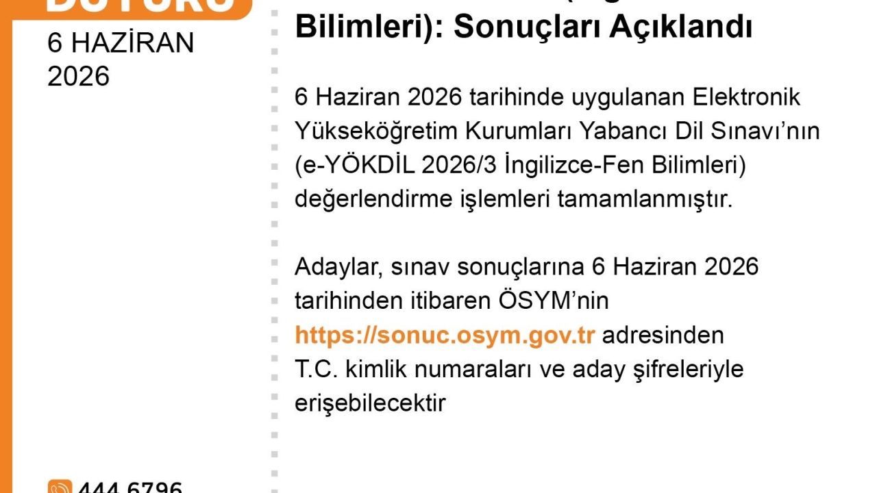 e-YÖKDİL 2026/3 sonuçları açıklandı