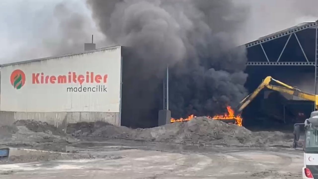 Edirne’de eylemin sürdüğü maden tesisinde yangın çıktı