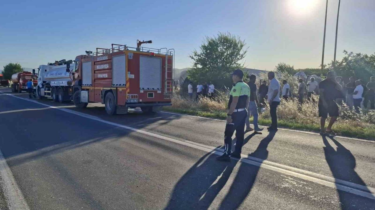 Edirne’de iş yerinde korkutan yangın