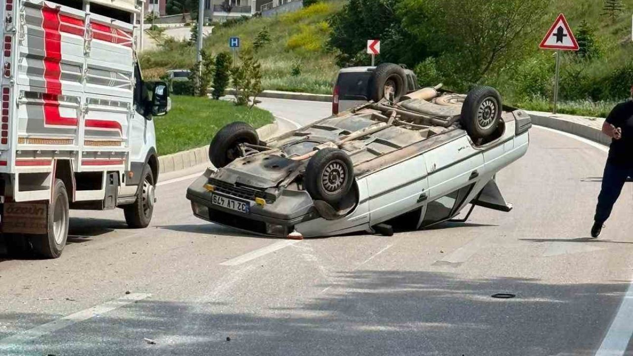 Eğirdir’de takla atan otomobilin sürücüsü yaralandı