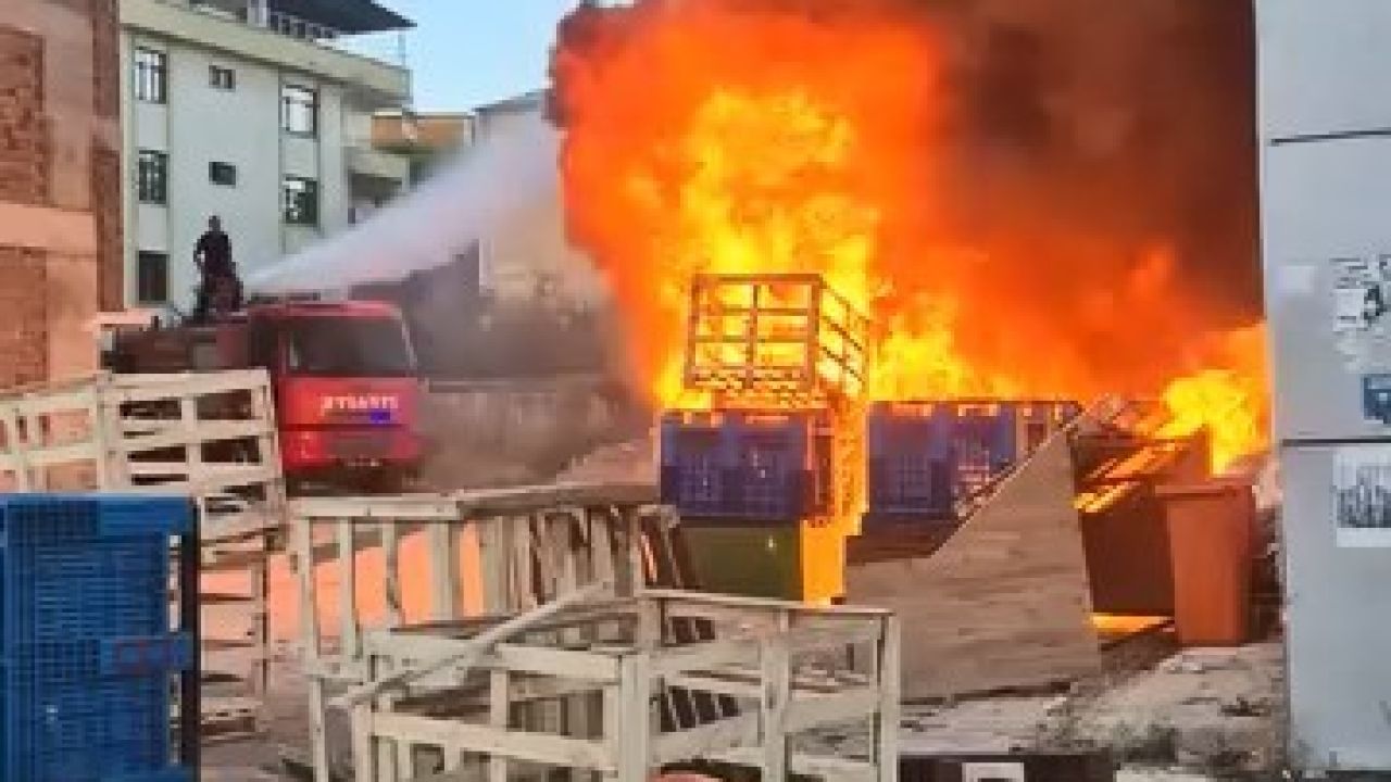 Elazığ’da palet yangını binaya sıçradı: Gökyüzünü kara dumanlar kapladı