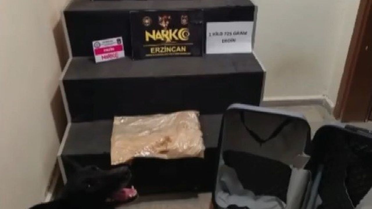 Erzincan’da 1 kilo 725 gram eroin ele geçirildi, 1 şüpheli tutuklandı