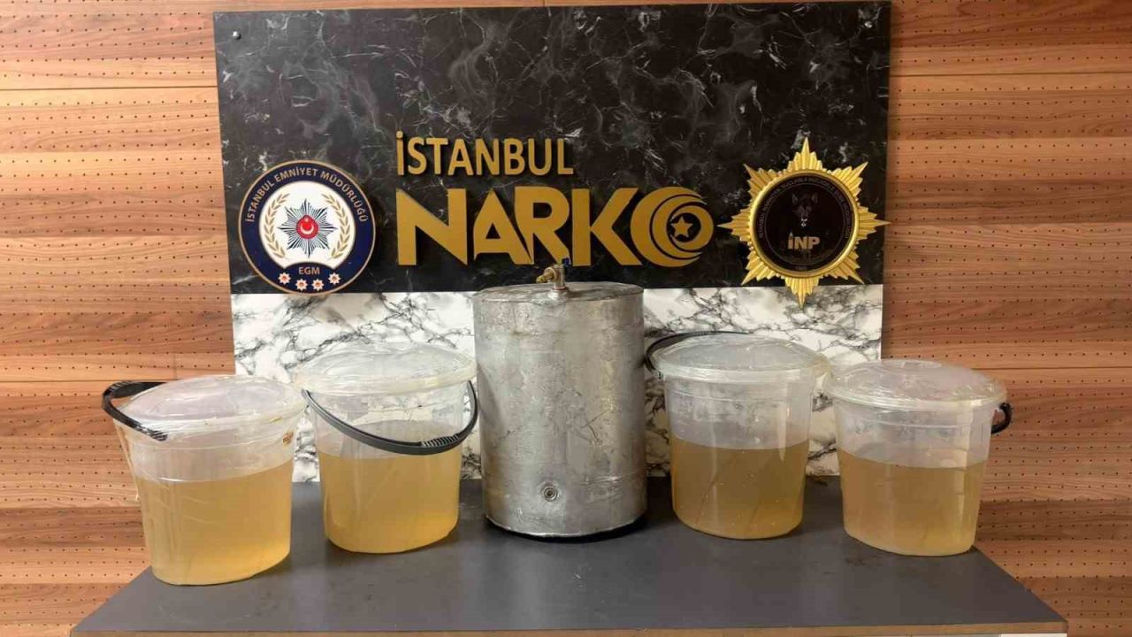 Güngören’de uyuşturucu operasyonu: Alüminyum kazandan 40 kilo sıvı metamfetamin çıktı