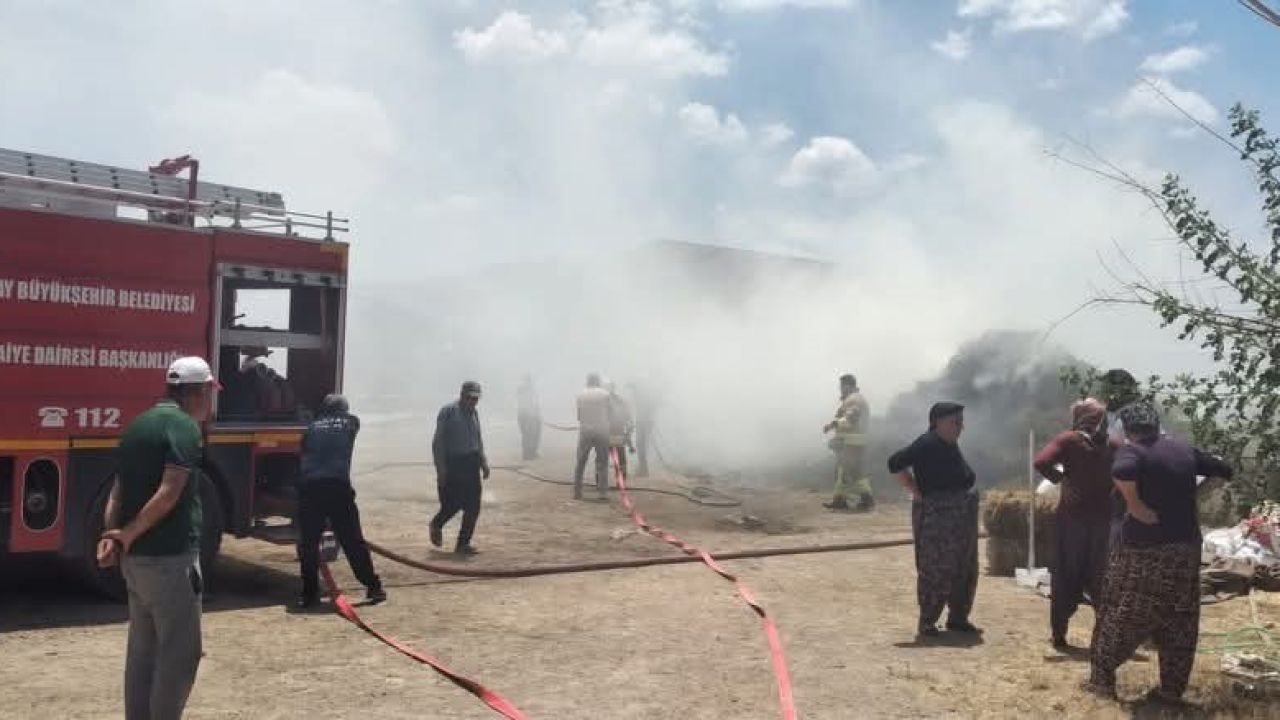 Hassa’da samanlık yangını