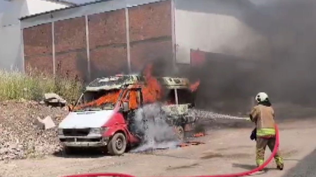 Kahramanmaraş’ta minibüs yangını