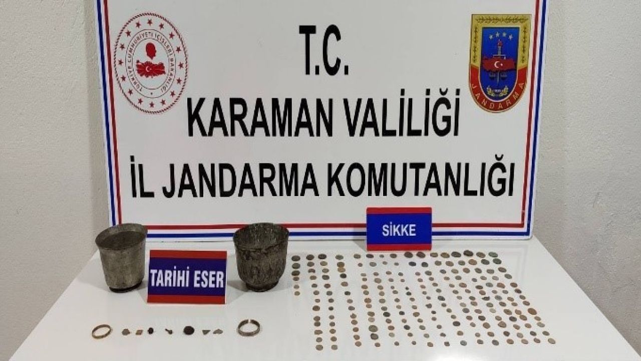 Karaman’da tarihi eser ele geçirildi: 6 tutuklama