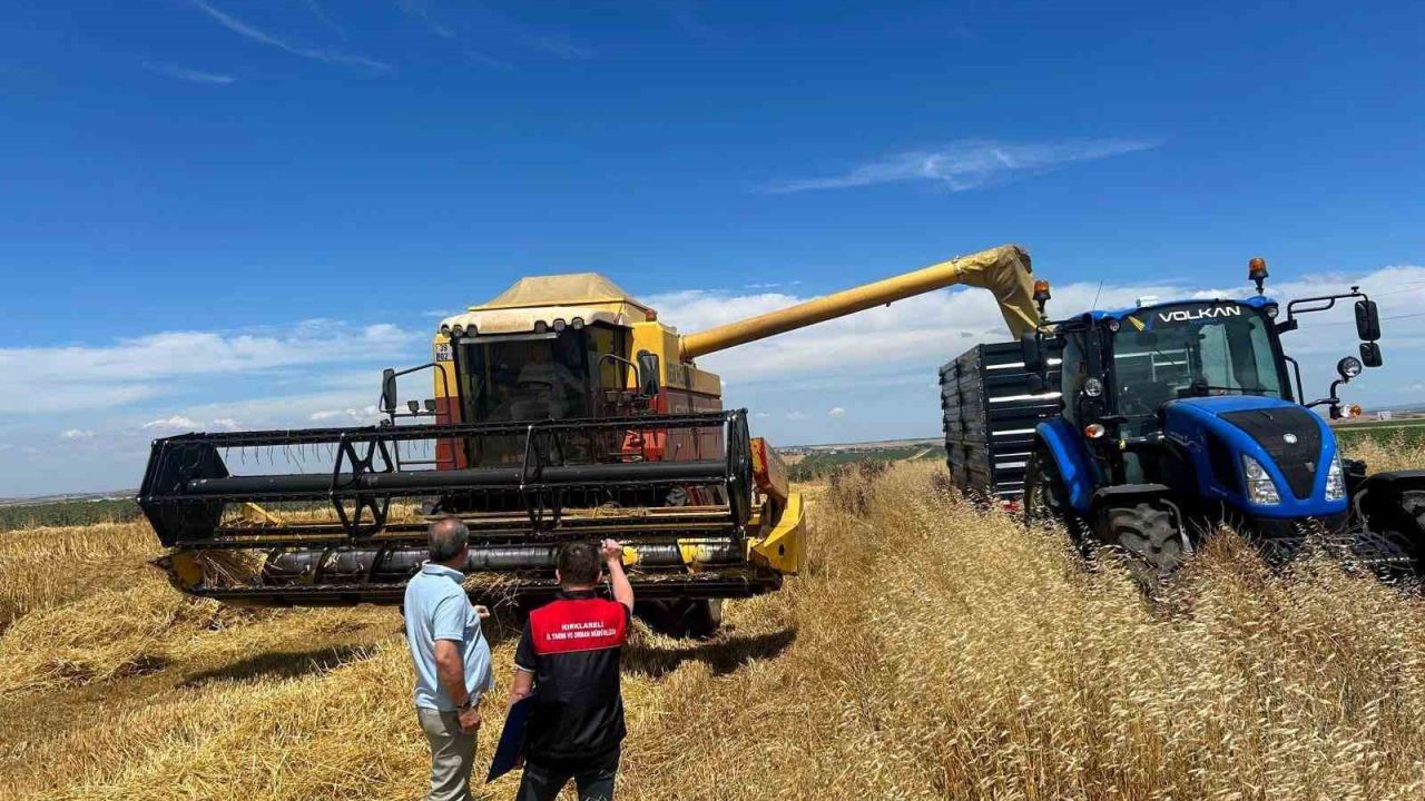 Kırklareli’nde hasat döneminde biçerdöver denetim