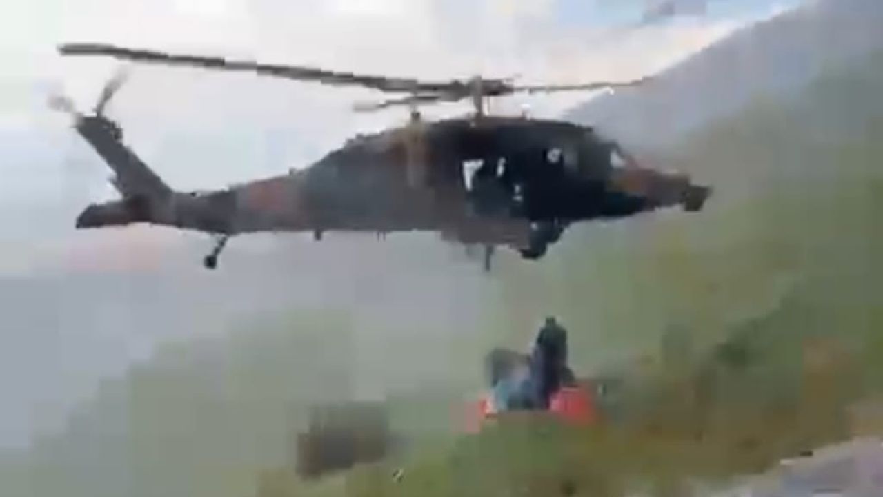Malatya’da dağlık alanda kalp krizi geçiren vatandaş askeri helikopterle kurtarıldı