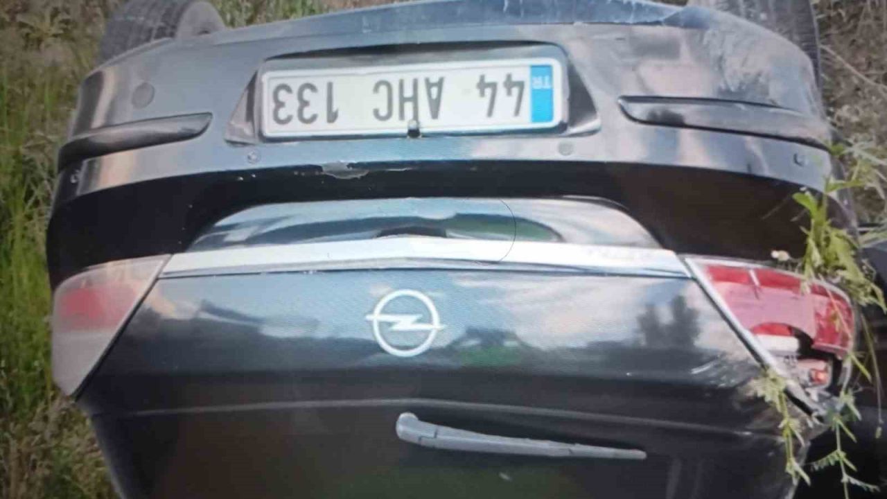Takla atan otomobilin sürücüsü yaralandı