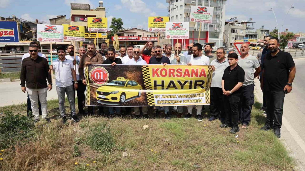 Taksiciler konvoyla korsan taşımacılığa tepki gösterdi