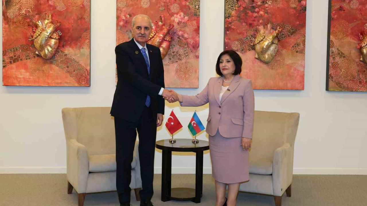TBMM Başkanı Kurtulmuş, Azerbaycan Milli Meclisi Başkanı Gafarova ile görüştü