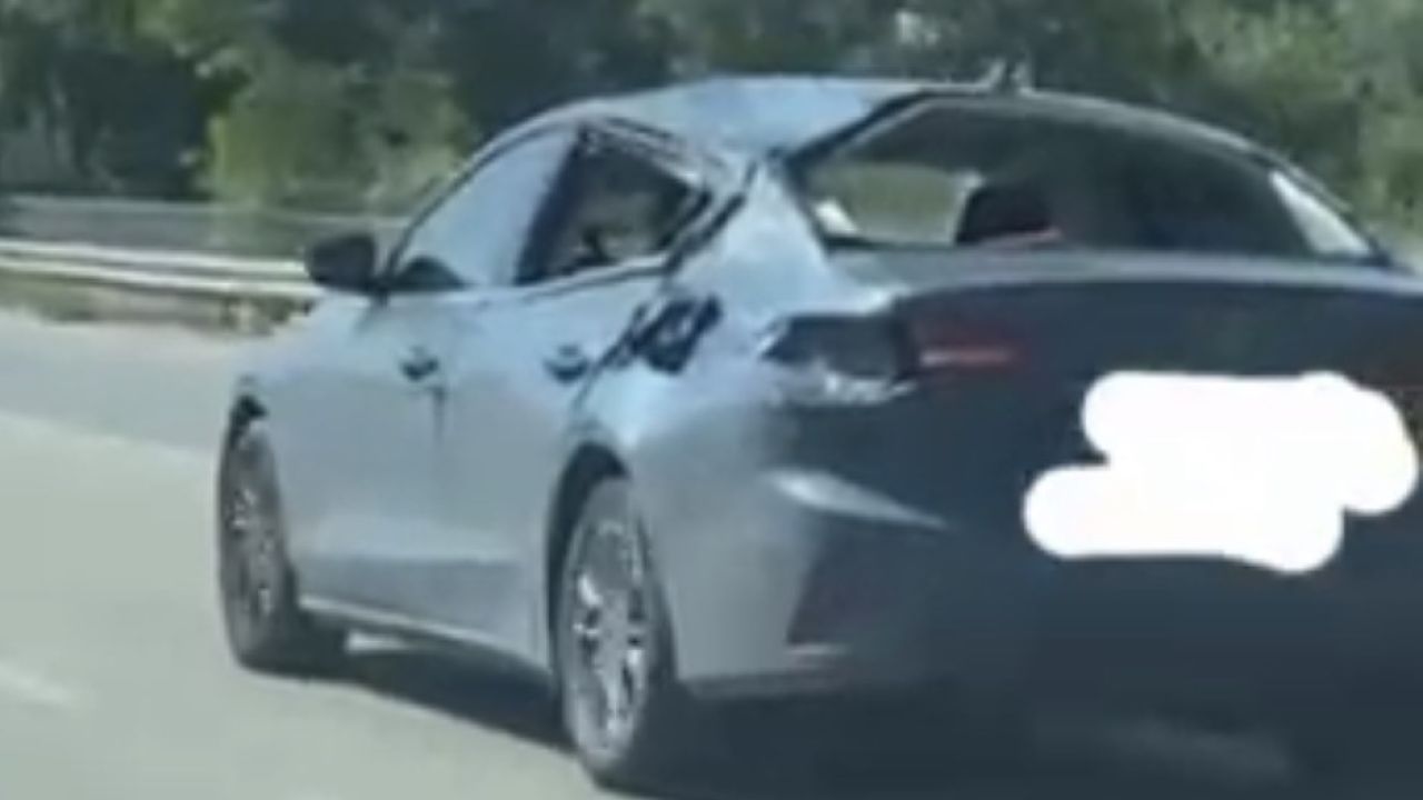 Trafikte hasarlı şekilde ilerledi
