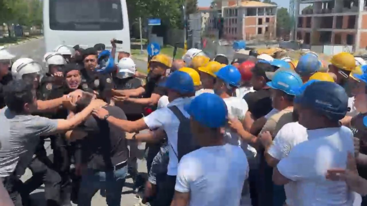 Ücretlerini alamadıklarını iddia eden madenciler, firmanın Tekirdağ’daki ofise yürüdü