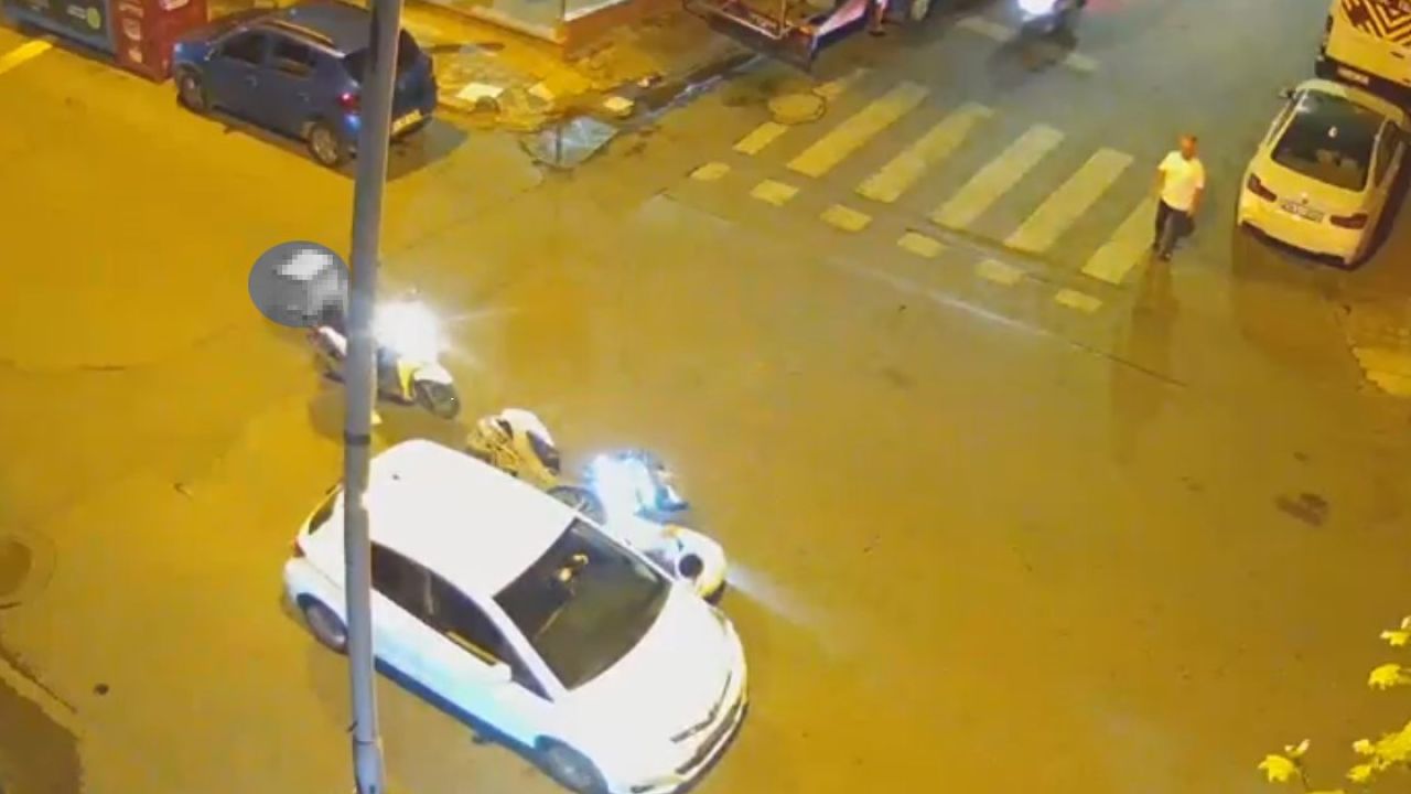 Bahçelievler’de motosiklet sürücüsünün ani hareketi kazaya yol açtı