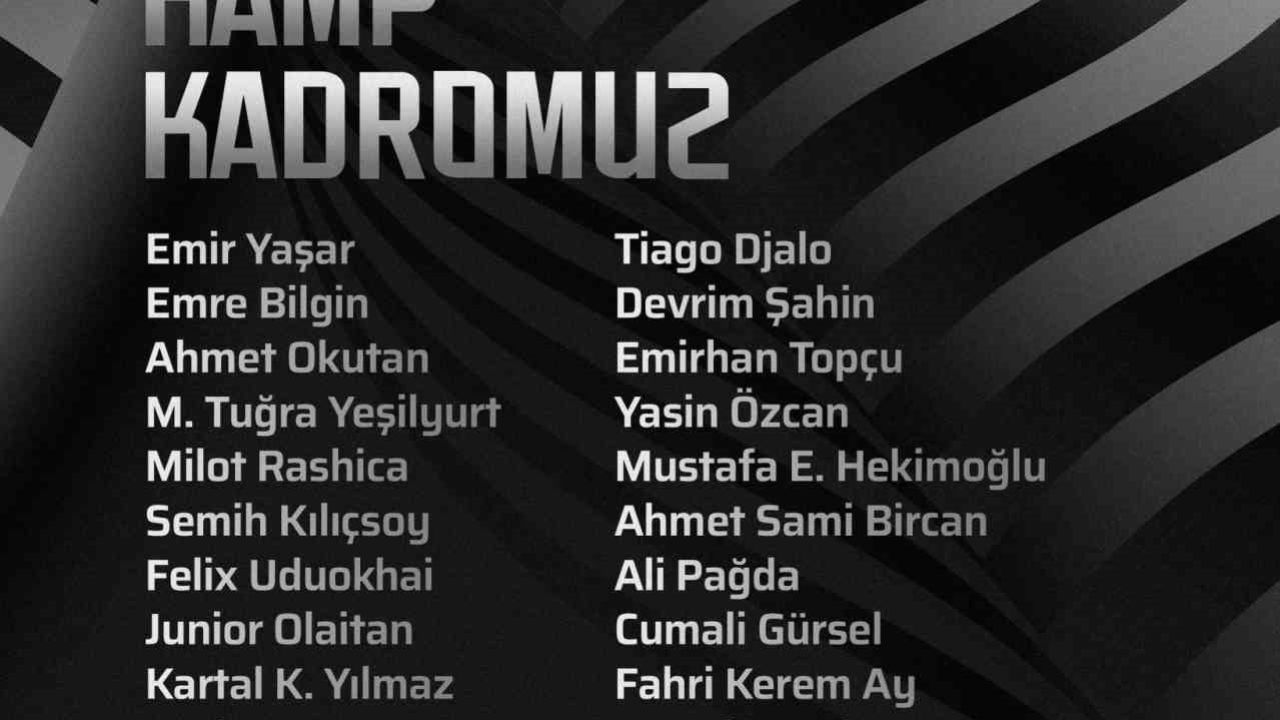 Beşiktaş’ın kamp kadrosu belli oldu