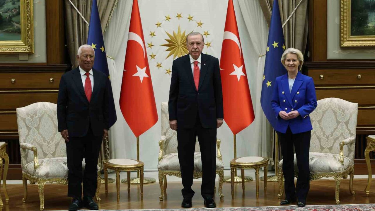 Cumhurbaşkanı Erdoğan, AB Komisyonu Başkanı Leyen ve AB Konseyi Başkanı Costa’yı kabul etti