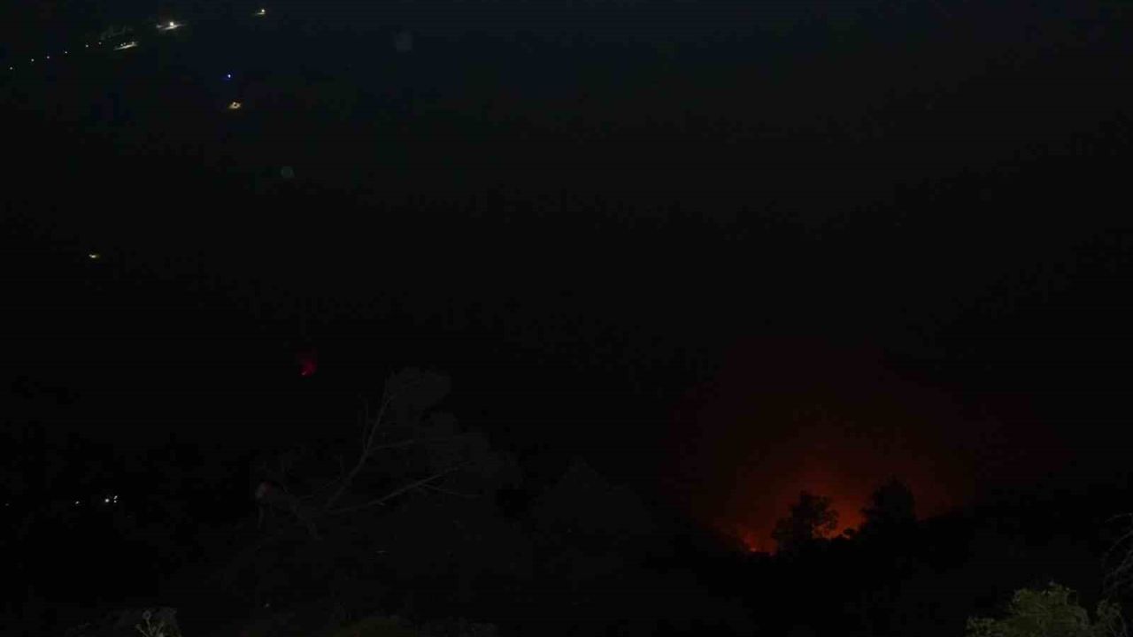 Denizli’deki orman yangını gece saatlerinde rüzgarın etkisiyle tekrardan etkili oldu