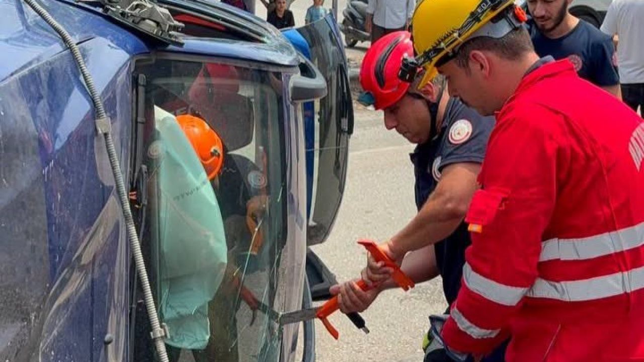 Dörtyol’da takla atan otomobilin sürücüsü yaralandı