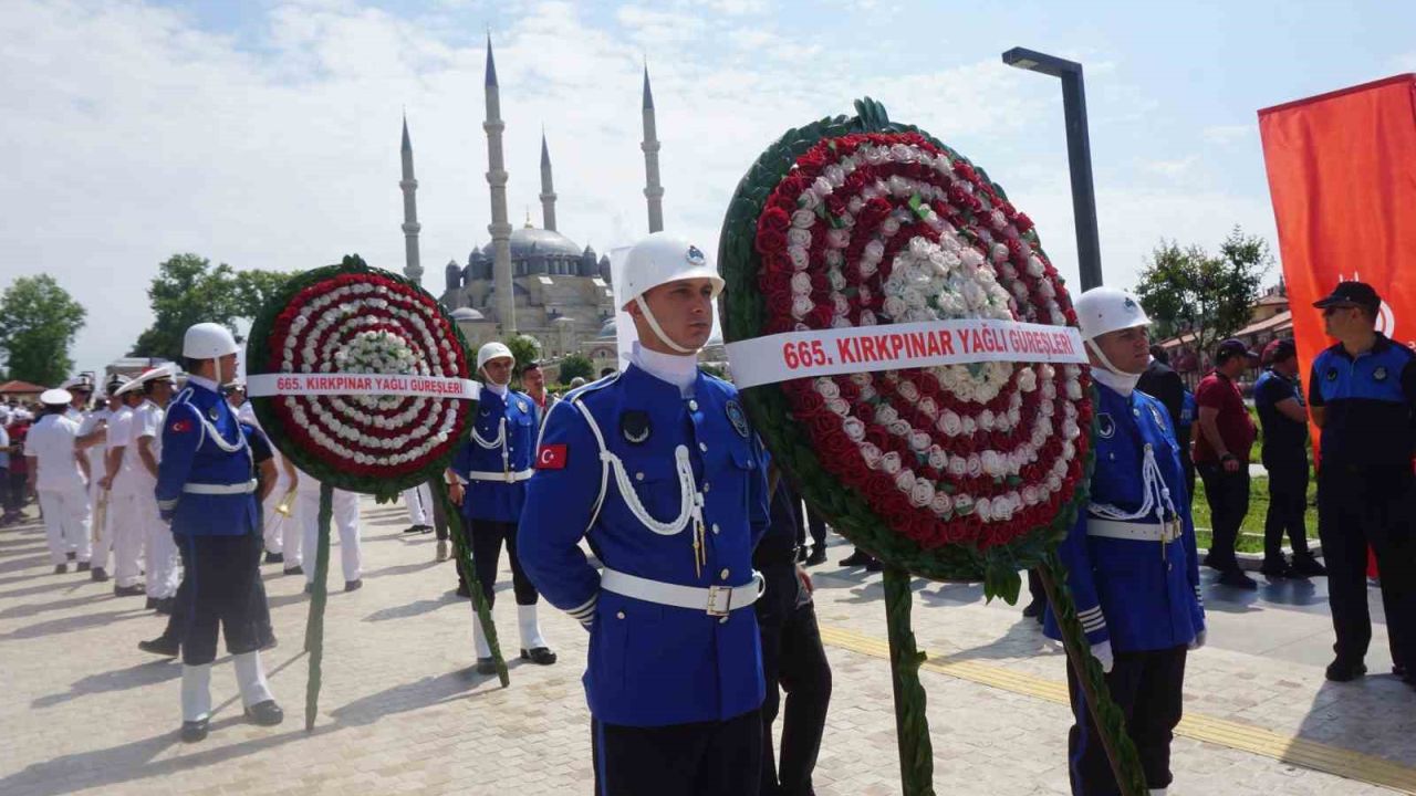 Edirne’de Kırkpınar’ın ağa karşılama geleneği bozulmadı