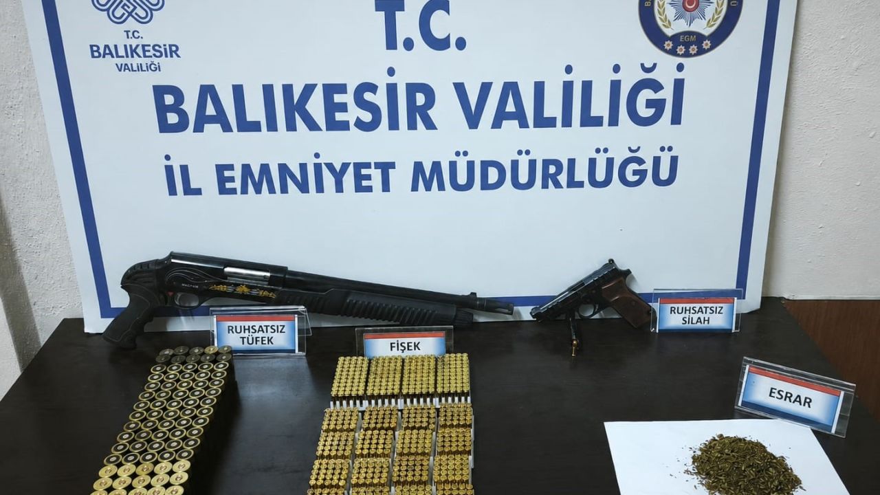 Erdek’te uyuşturucu ve silah operasyonu