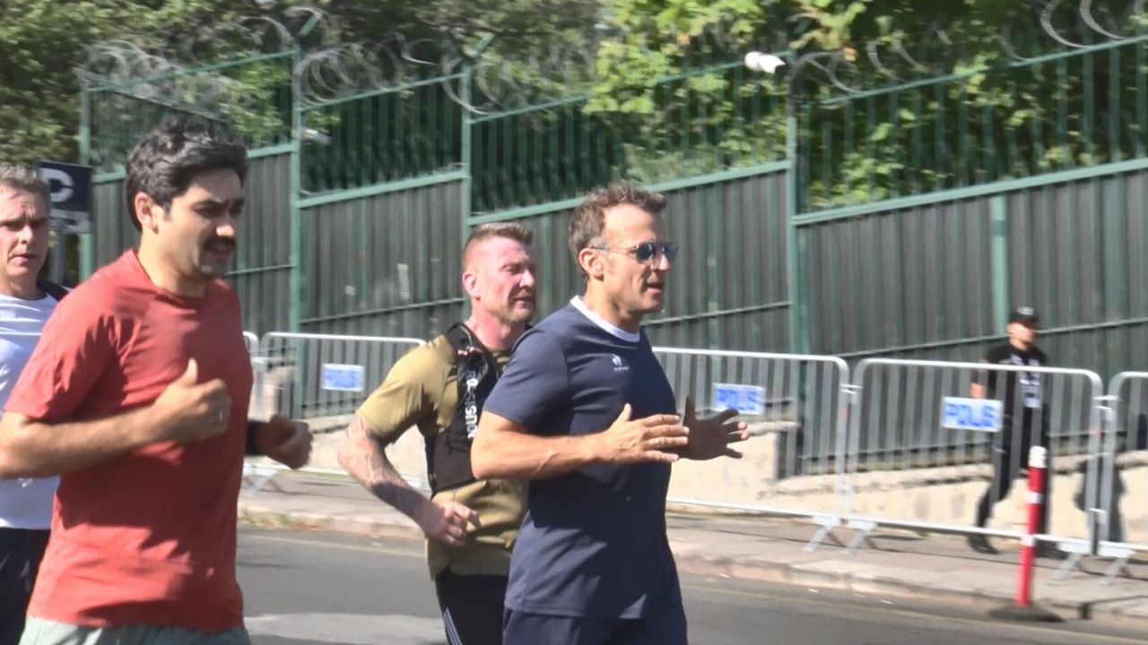 Fransa Cumhurbaşkanı Macron, Ankara’da sabah koşusu yaptı