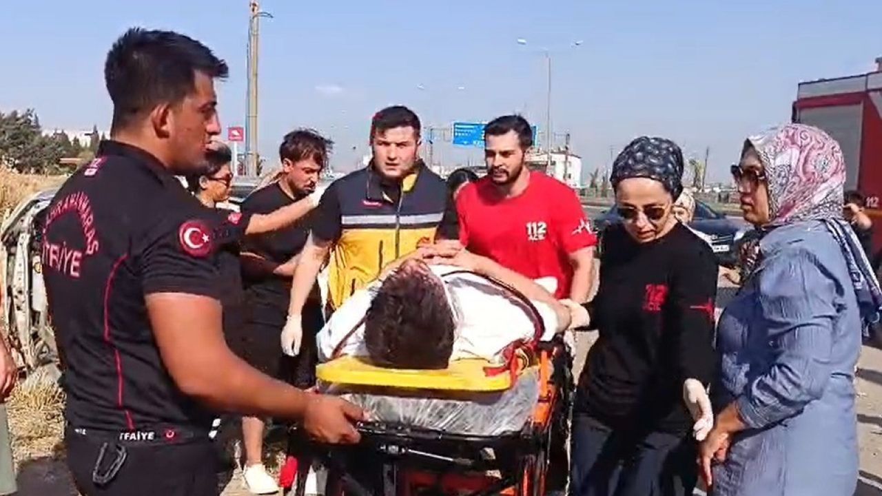 Kahramanmaraş’ta otomobil takla attı: 2 yaralı
