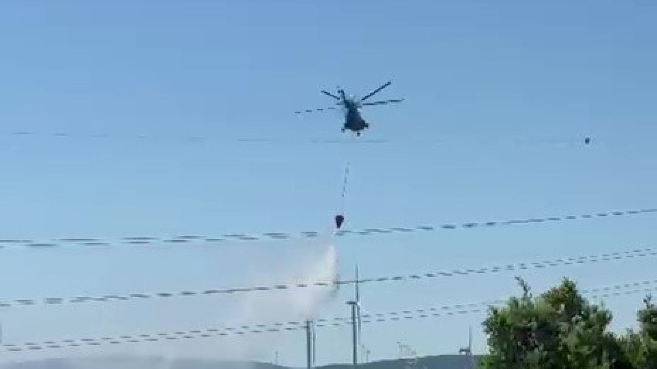 Karacabey’de engebeli arazide yangın