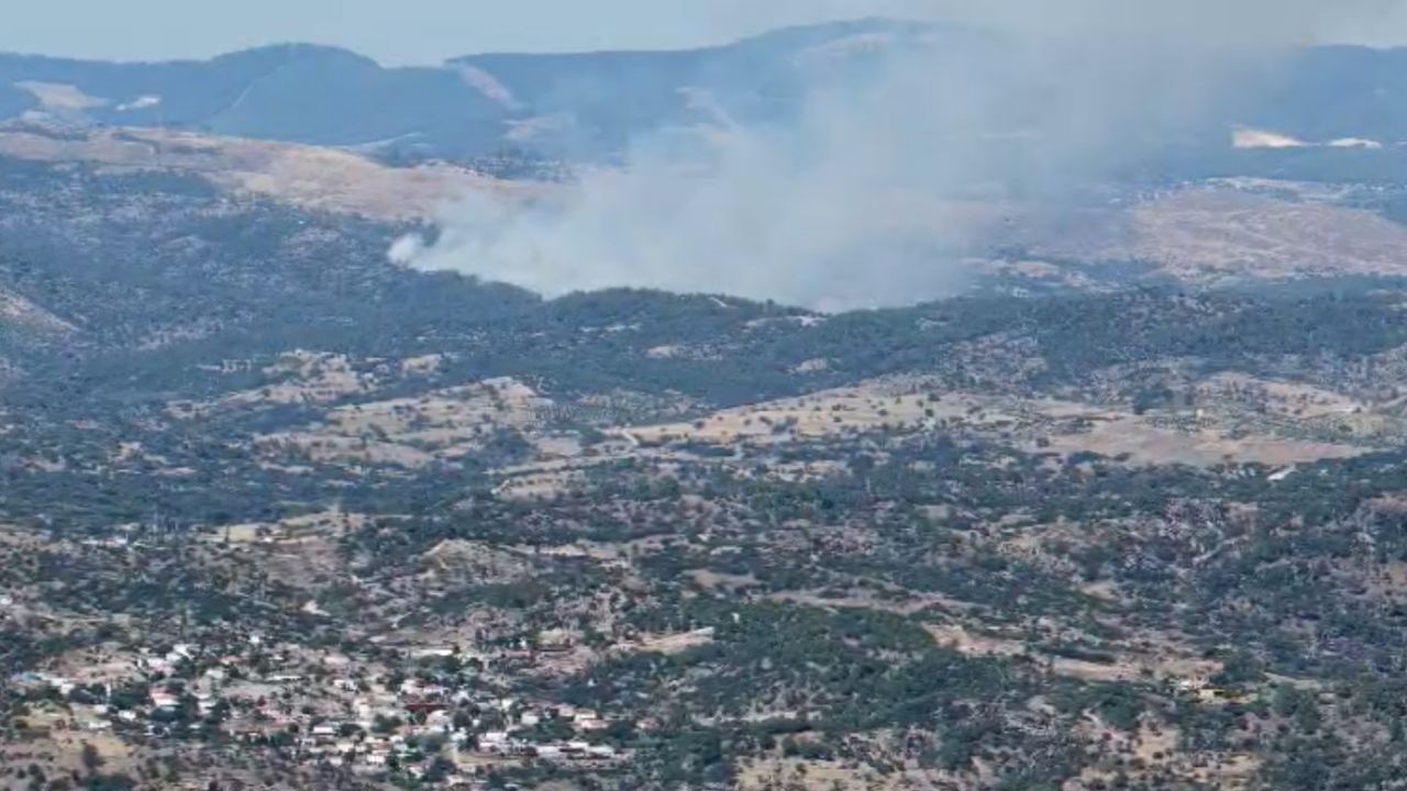 Kavaklıdere’deki yangın drone ile görüntülendi