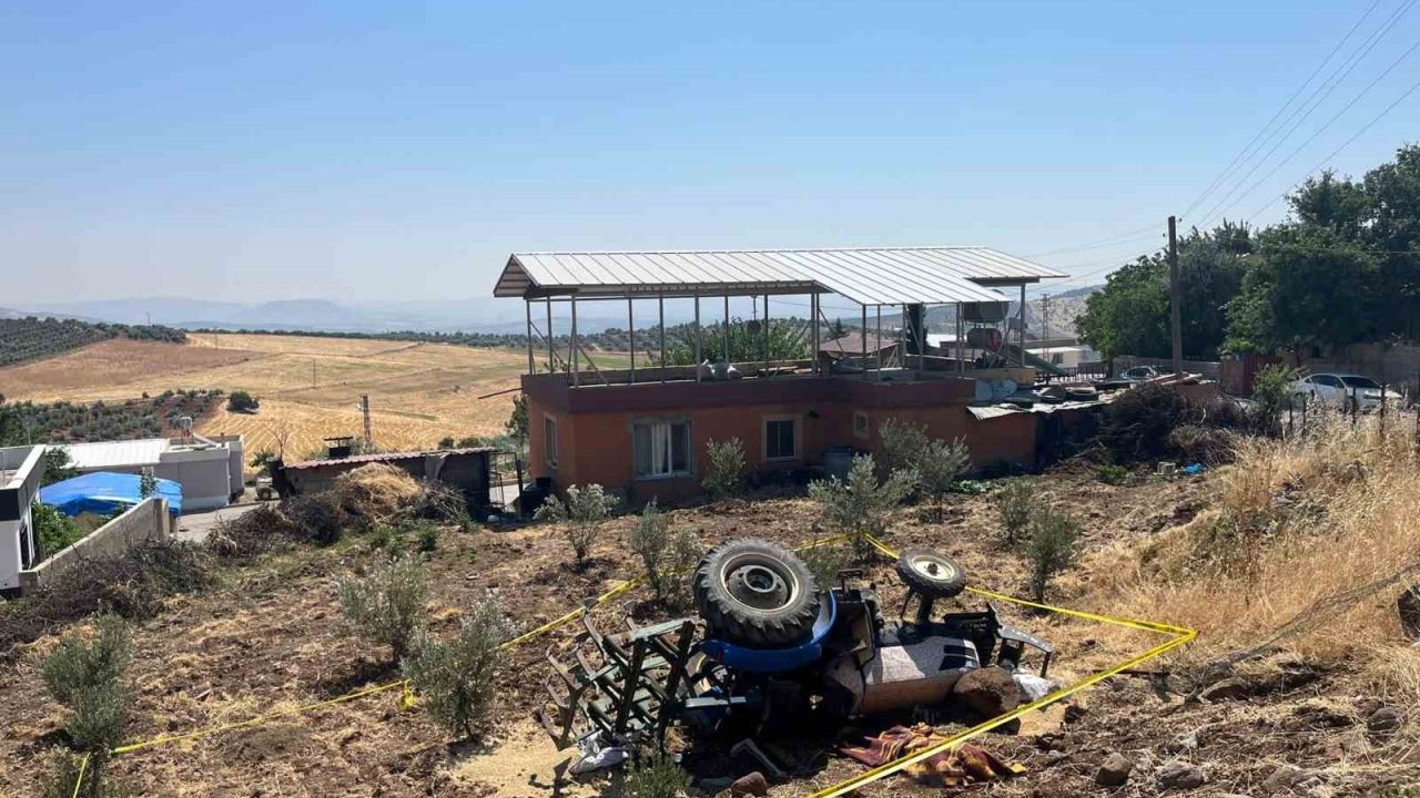 Kontrolden çıkarak devrilen traktörün sürücüsü hayatını kaybetti