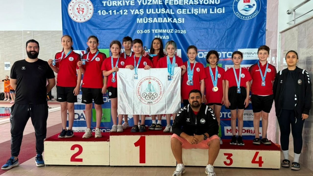 Körfez Gençlerbirliği yüzmede 21’i birincilik olmak üzere 29 madalya kazandı