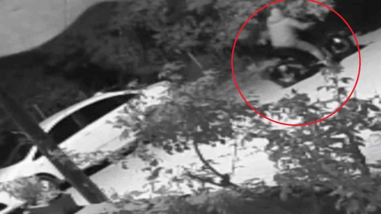 Maskeyle geldi, aracı böyle ateşe verdi