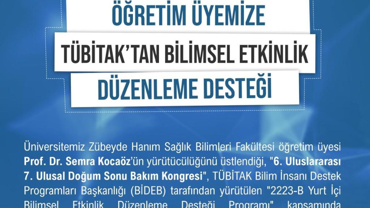 NÖHÜ öğretim üyesine TÜBİTAK’tan kongre desteği