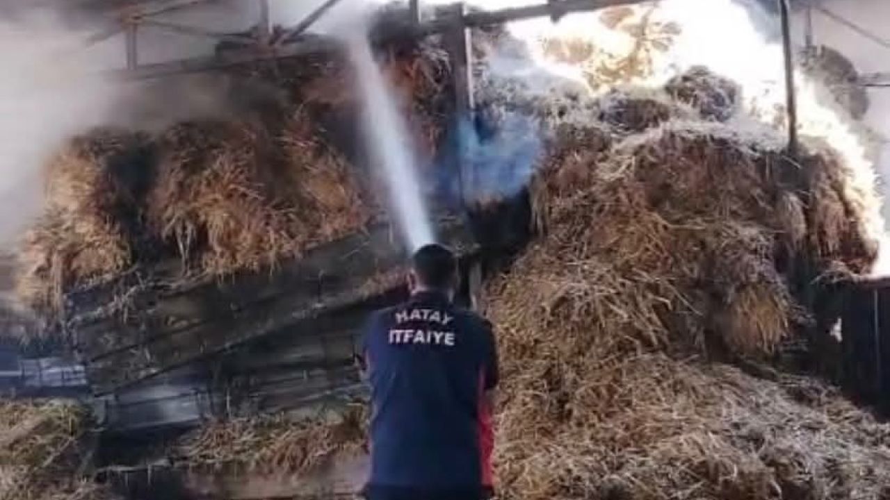 Reyhanlı’da samanlık yangını